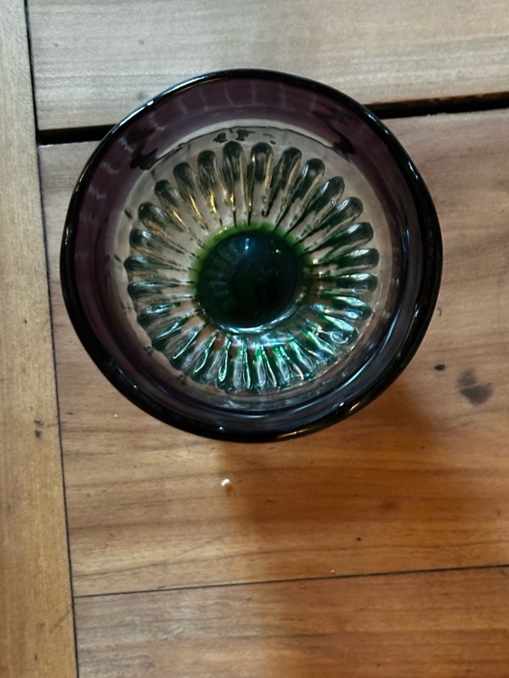 Six (6) Anthropologie Purple and Green Rippled Glass Tumbler - Picture 10 of 11
